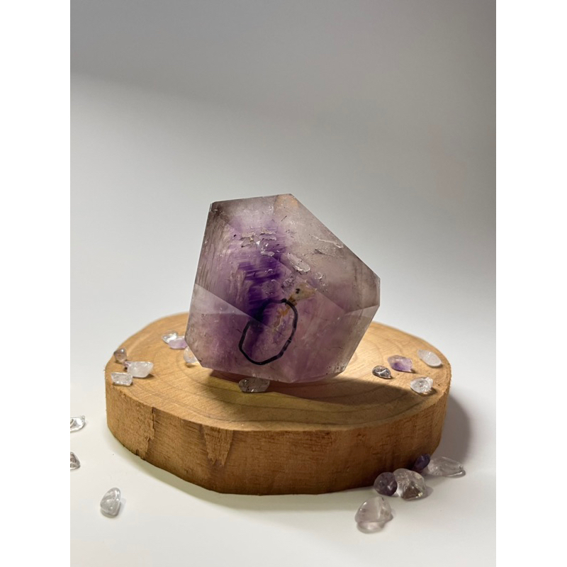 幻影紫水晶 帶水膽  隨形
