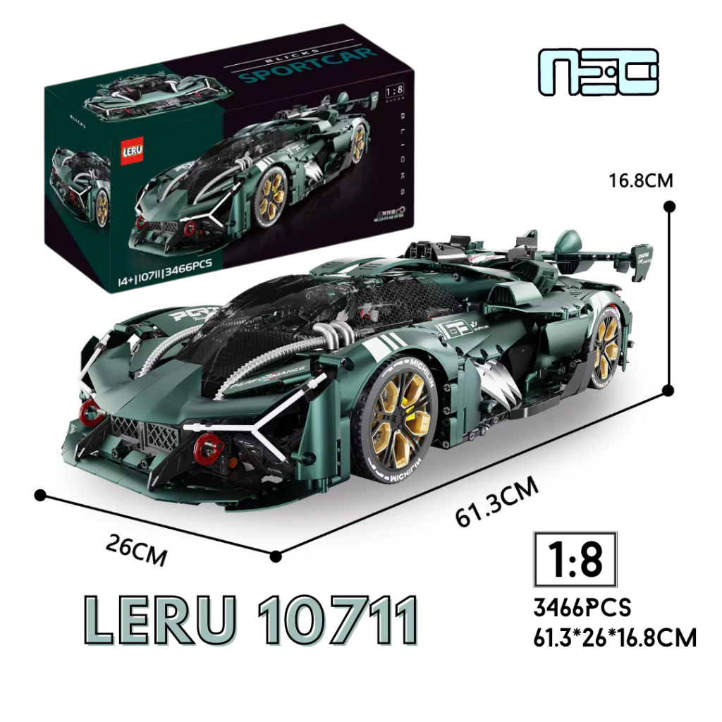 【NEOLAND 型玩模客】LERU 10711 超大 1:8 超跑 三千年 兼容 樂高 積木 機械 跑車 模型 玩具