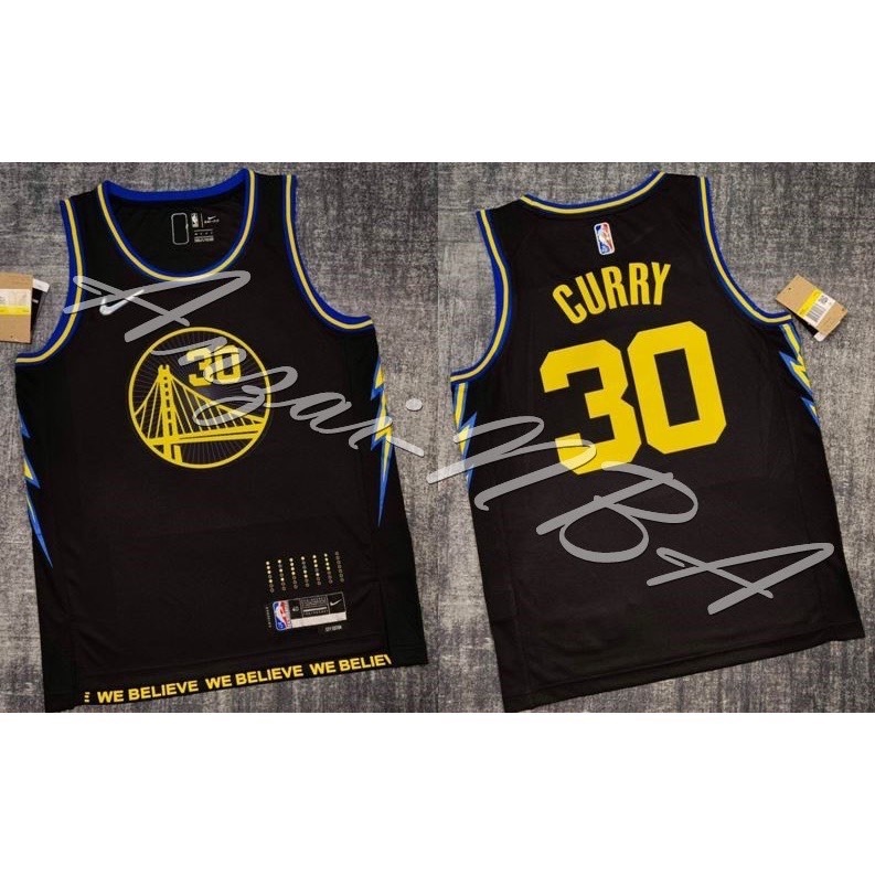 Anzai-NBA球衣 22賽季 Warriors金州勇士隊 CURRY 30號 鑽石標城市版黑色球衣-全隊都有