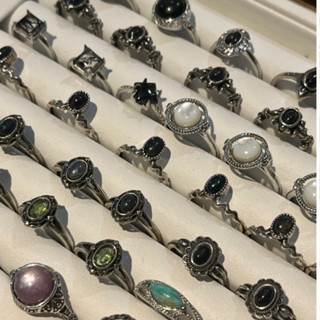 鍍s925保色 克羅心 opal 歐泊 蛋白石 戒指 紫鋰雲母 貝母 天河石 戒指 古銀 戒指x John Lewis