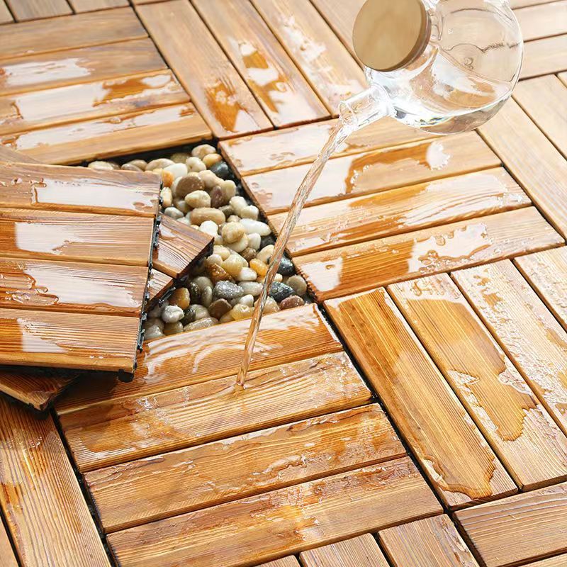 戶外防腐木地板陽臺實木自鋪防水防曬庭院子DIY拼接塑木碳化地板