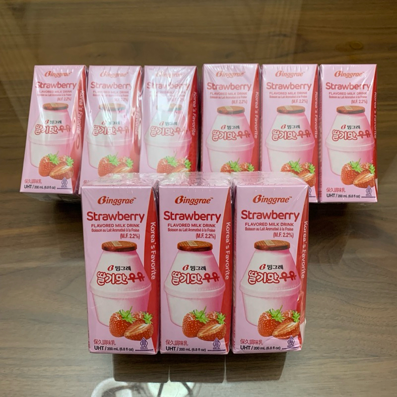 即期品🌟韓國binggrae 草莓牛奶 200ml 調味乳 保久乳