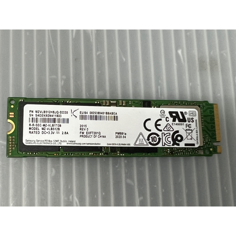 電腦雜貨店～三星M.2 SSD NVME 512GB MZVLB512HBJQ 二手良品 $799