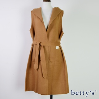 betty’s貝蒂思(95)設計款連帽長版背心(駝色)