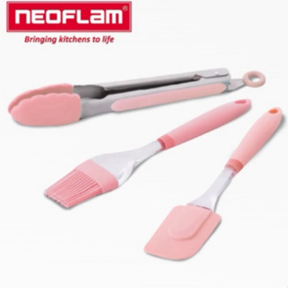 NEOFLAM 矽膠烘焙調理三件組(油刷+刮刀+料理夾)