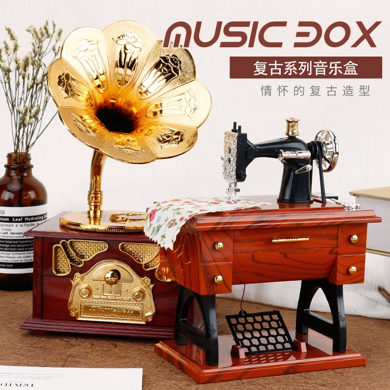 預購系列：復古懷舊造型 手搖式音樂盒擺件