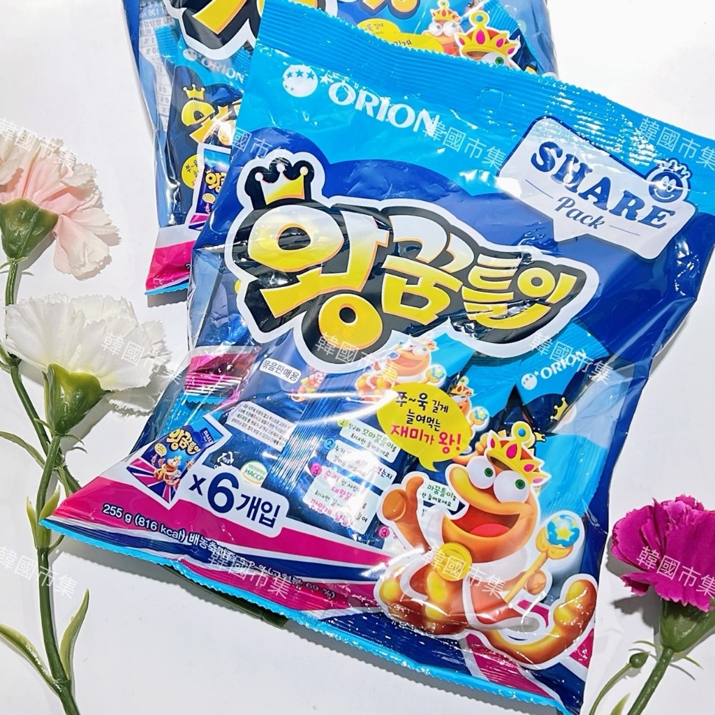''韓國市集''韓國ORION 好麗友  毛毛蟲造型QQ水果軟糖 一袋6小包/255g