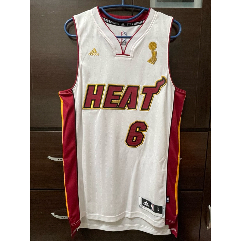 ADIDAS NBA MIAMI HEAT JAMES 小皇帝 熱火 2012冠軍紀念 S號 球衣