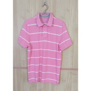 POLO衫短袖粉色條紋棉質二手NT39元