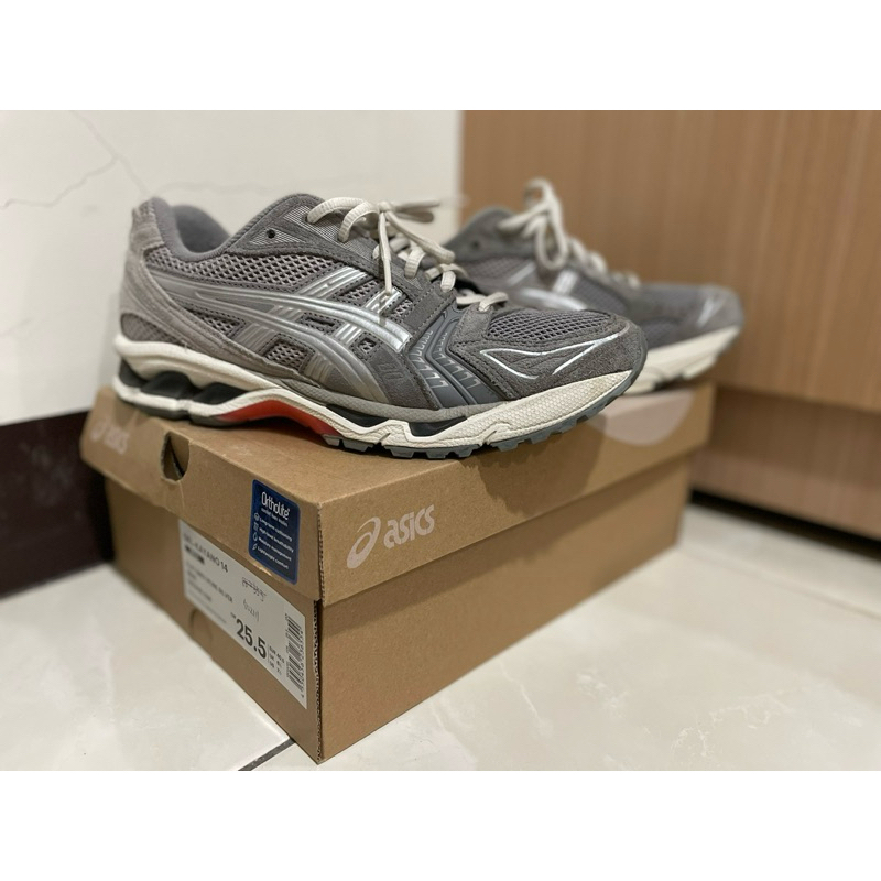 ASICS 雅瑟士 GEL-KAYANO14 灰粉男女中性款運動休閒鞋