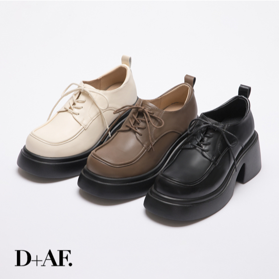 D+AF [現貨快出] 大尺碼 厚底鞋 厚底 德比鞋 綁帶 3色 [願望清單] V801-2