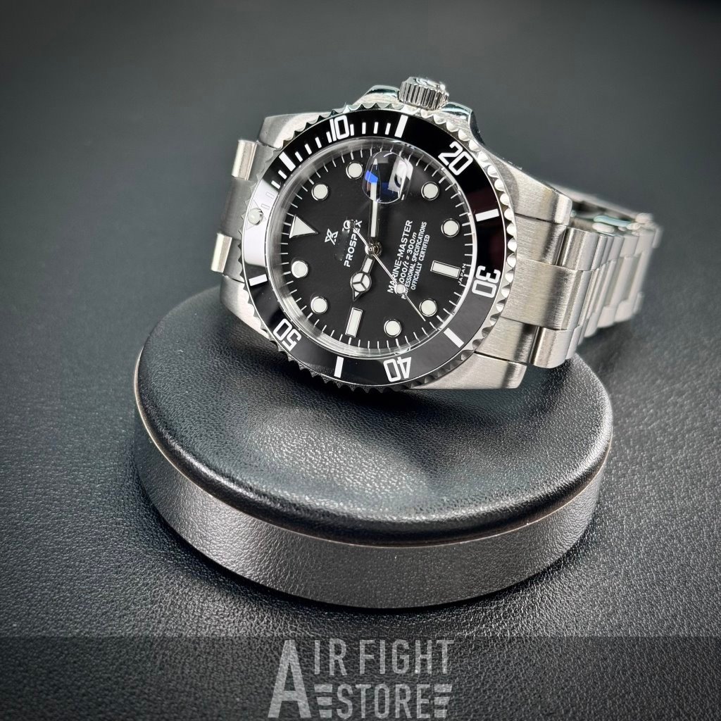 AF Store* SeikoMod NH35 改裝黑水鬼 賓士針 放大鏡 日期窗 蠔式手錶 自動機芯 新款錶盤