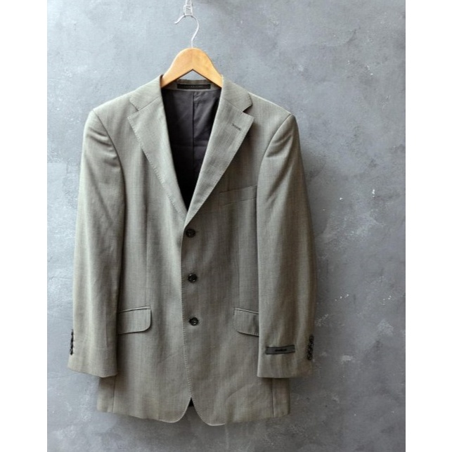瑞士品牌 strellson 淺灰 純羊毛 休閒西裝外套 44號