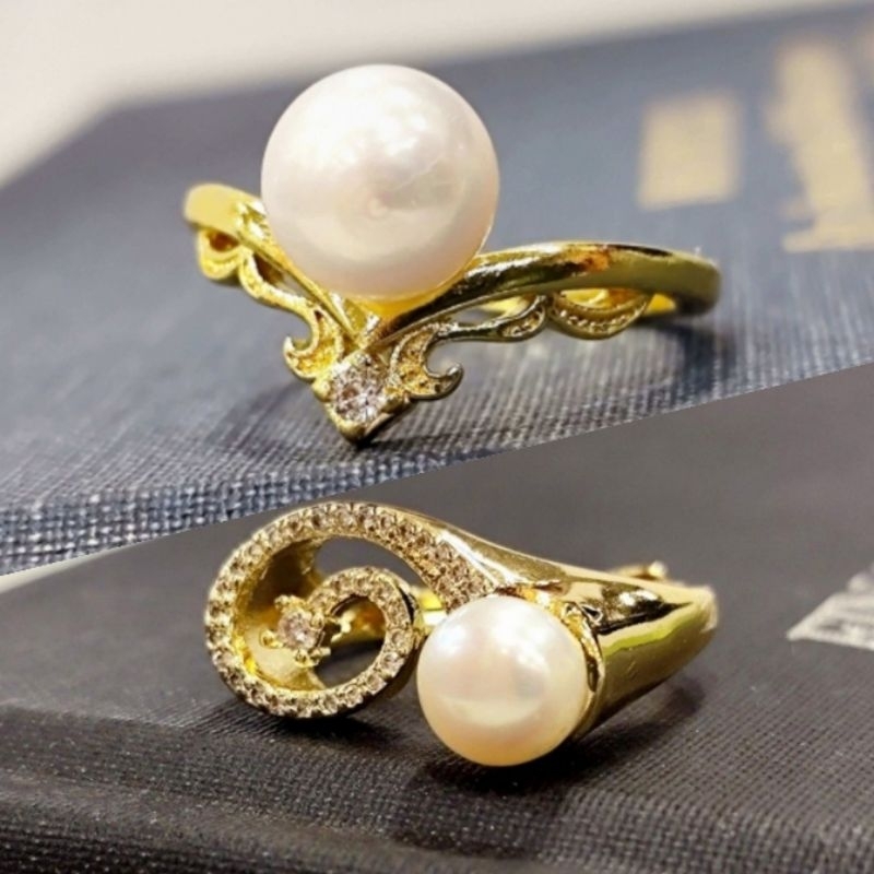 英國帶回英國Harrods天然珍珠宮廷花朵設計925純銀蕾絲戒指施華洛世奇水晶指圈
