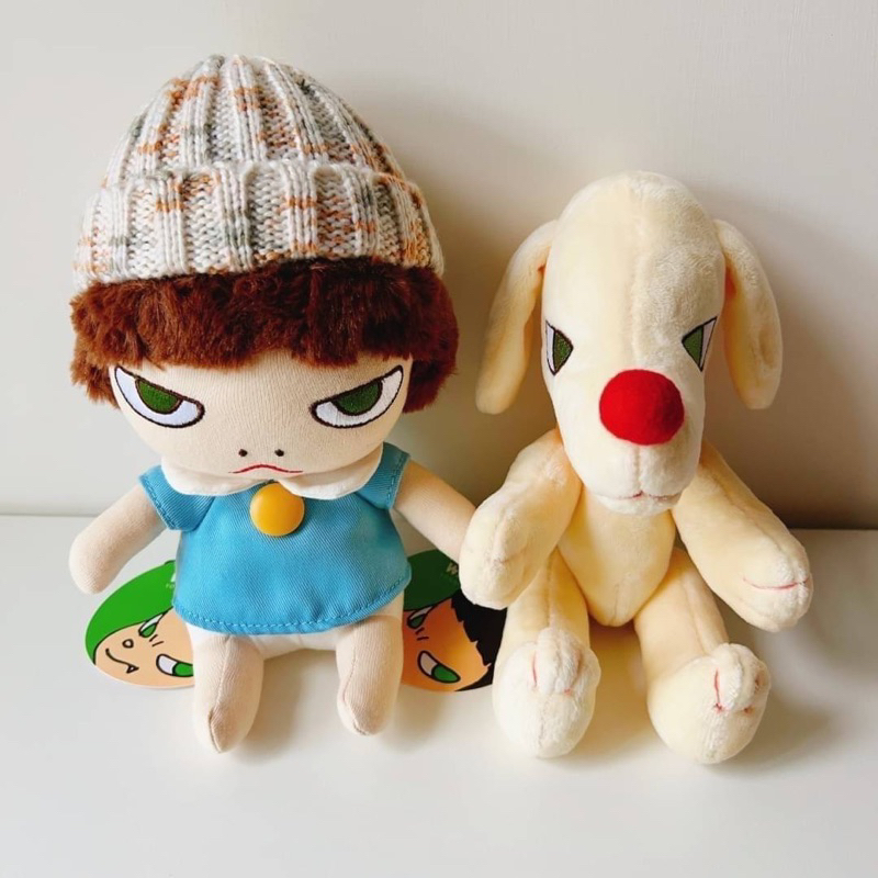 日本 當代藝術家 奈良美智 娃娃系列 -毛線帽女孩＆紅鼻子狗狗