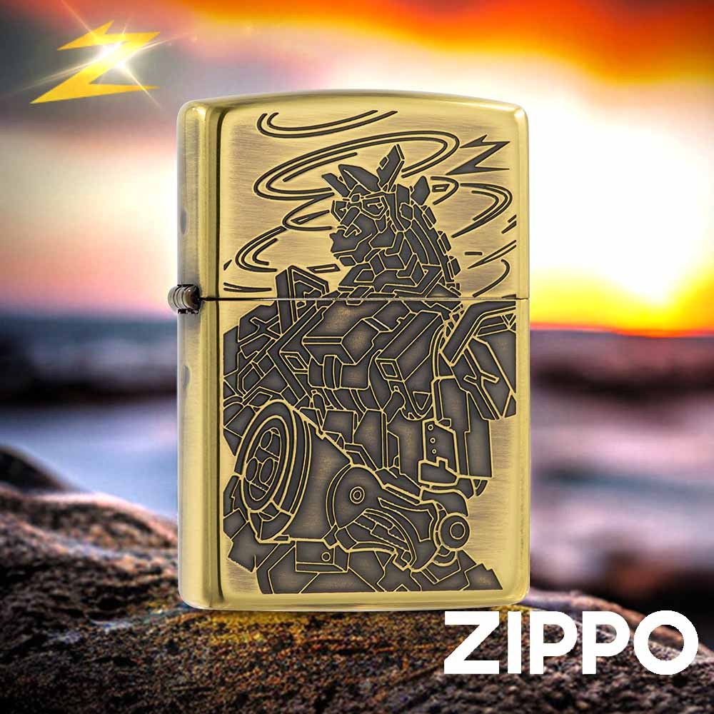 ZIPPO 十二生肖-馬防風打火機 ZA-2-158 黃銅拉絲紋路製成外殼 機甲型態 不易留指紋 馬蹄特徵 終身保固