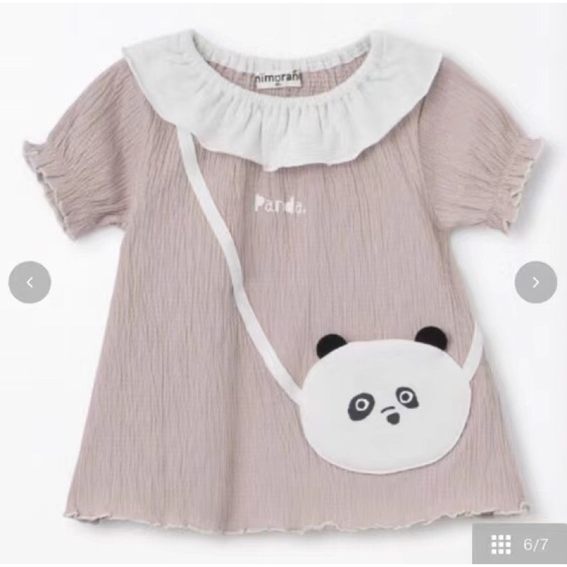 日本童裝🇯🇵女裝❥預購❥飯糰家熊貓挎包造型上衣110-130