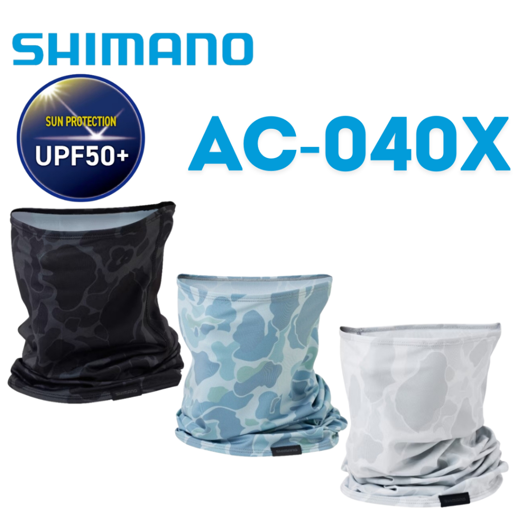 🔥【台南平昇釣具】🔥 SHIMANO 24年新款 AC-040X 多功能頸套 頭巾 面罩 迷彩魚圖騰  抗UV防曬