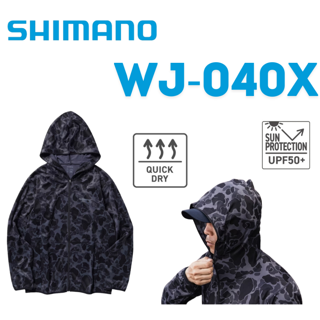 🔥【台南平昇釣具】🔥24年新款 SHIMANO WJ-040X 防曬連帽釣魚外套 連帽外套 抗UV 防曬 外套