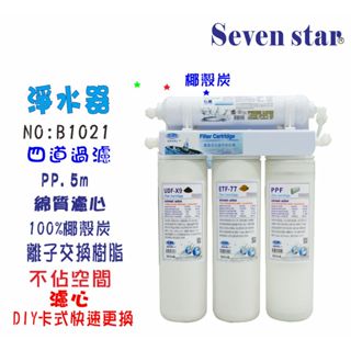 淨水器卡式四管過濾器   DIY快速更換濾心貨號 601021 Seven star淨水網
