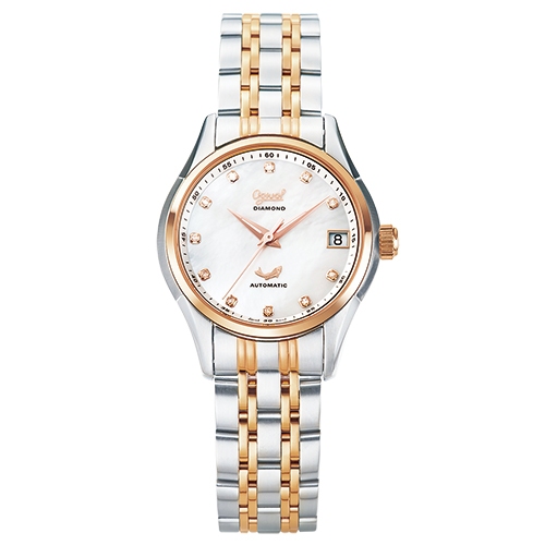Ogival 愛其華 女 雙色真鑽銀白面 機械腕錶 (3356AJBSR) 34mm