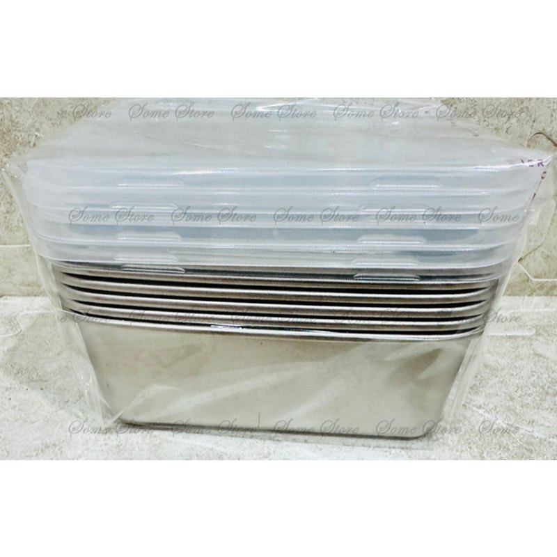 *Ju寶庫* 2357 304不銹鋼 保鮮盒 6入 冷藏保鮮盒 保鮮收納 保冷保鮮盒 食物儲存盒 冰箱收納盒 食物保鮮盒