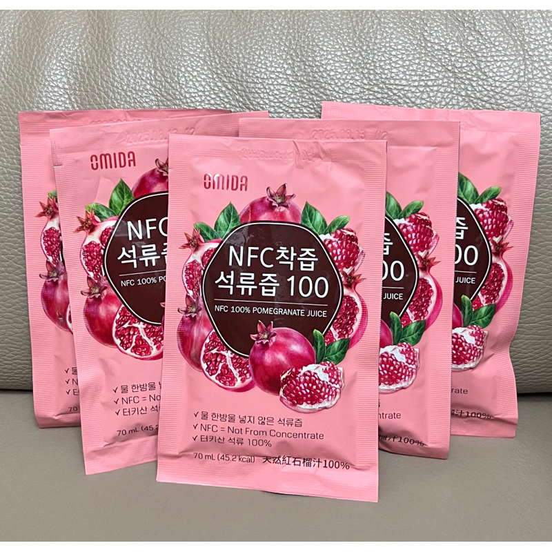 🍀現貨 韓國 Omida 100%天然紅石榴汁 隨身包 70ml (效期2025.08.13)