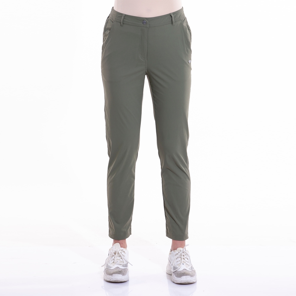 【POLAR BEAR】女SL抗UV輕薄彈性長褲-橄綠-24P05