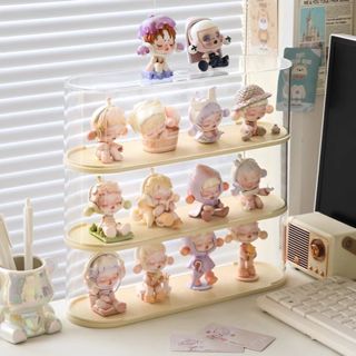 公仔收納盒 盲盒展示盒 展示櫃 收納櫃 桌上收納盒 擺件展示櫃臺 盲盒收納展示架泡泡瑪特展示盒桌面透明手辦架子亞克力玩偶