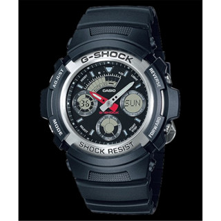 CASIO 卡西歐 G-SHOCK 強悍指標 數位雙顯運動腕錶 - 黑x銀(AW-590-1A)[秀時堂]
