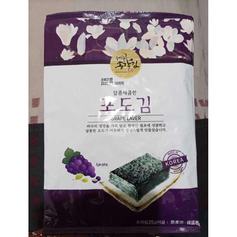 🌺🌿韓國帶回 松鶴海苔（葡萄口味）25g每袋🌺🌿