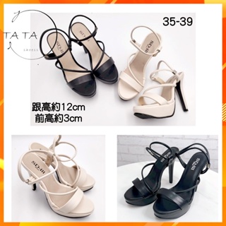 TATA【現貨➕預購】MITDS台灣製前厚底後高細跟高跟鞋防水台涼鞋女款