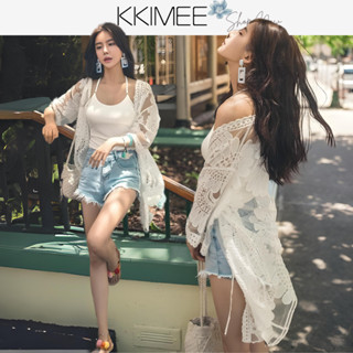 KKimee╭＊【現貨】絕美長版中袖防曬外套【JY104】海邊渡假沙灘裙比基尼罩衫