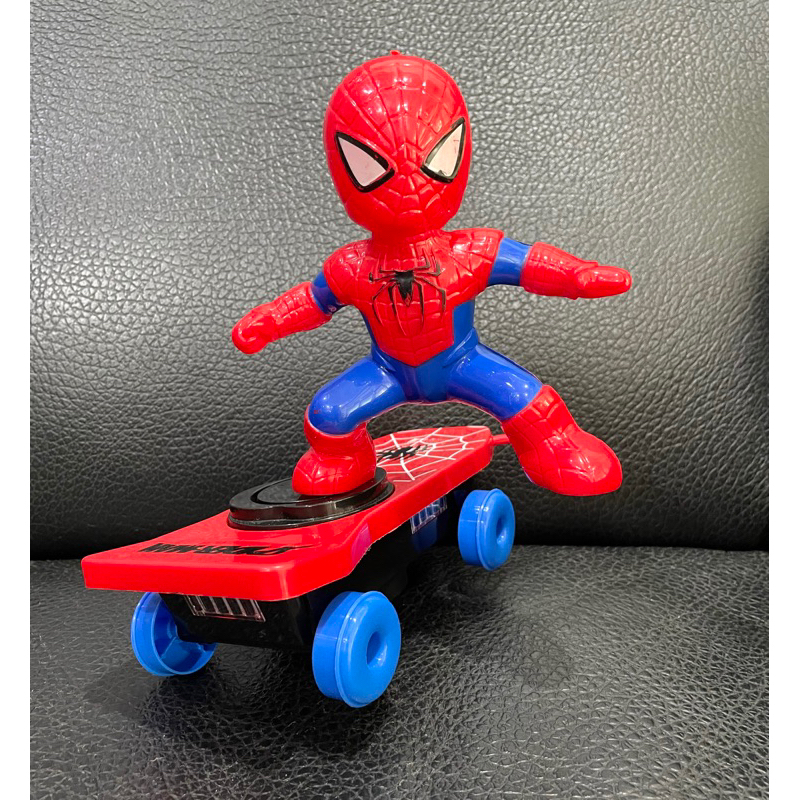 二手玩具 漫威 英雄 蜘蛛人特技車 翻滾玩具 聲光玩具 兒童玩具車 小孩电動蜘蛛人滑板車 音樂玩具車