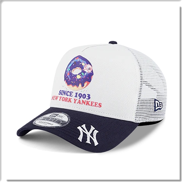 【ANGEL NEW ERA】NEW ERA MLB NY 紐約 洋基 甜甜圈 白 丈青沿 網帽 9FORTY 卡車帽