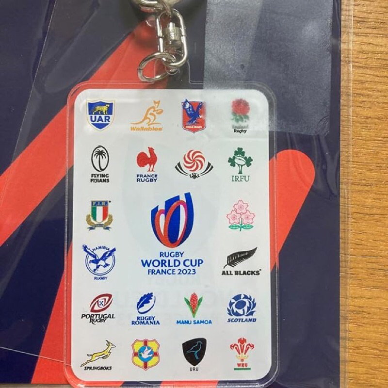 日本製2023 年橄欖球世界盃法國 20 聯盟系列透明鑰匙圈方形圓形官方