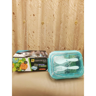 ［鍋寶］耐熱分隔玻璃保鮮盒/便當盒（板信商銀紀念品，全新未使用）