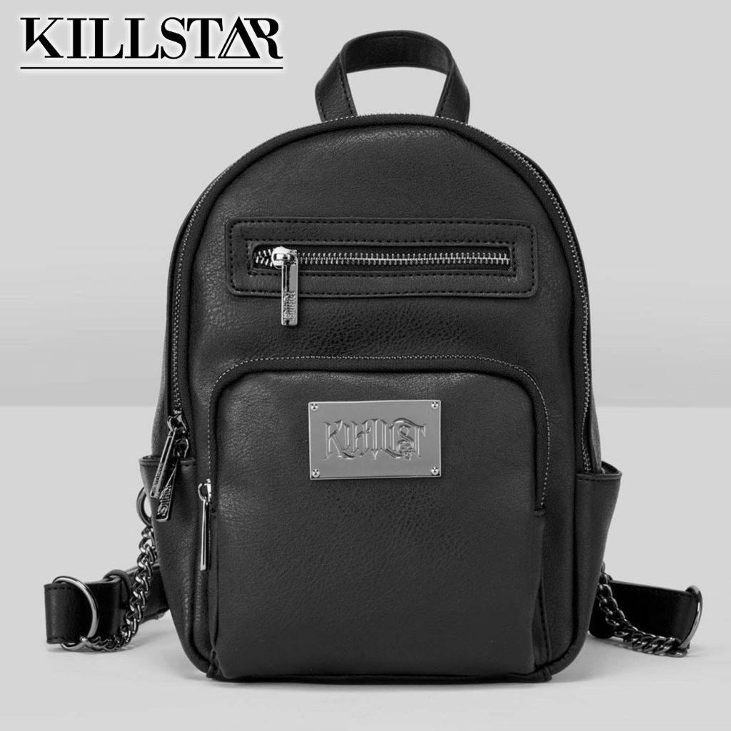 【吉兒龐克】金屬名牌鐵鍊背帶 後背皮包 英國原裝進口Killstar副牌Kihilist 【JKS0404】