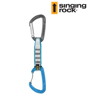 Singing Rock D型鋁鉤直桿+鐵線套組COLT MIX K6716E011 灰色+藍色 快扣組