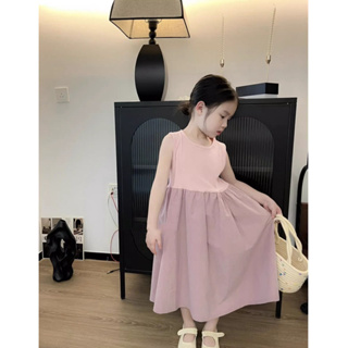 ❥頑皮媽咪❥韓系女童素面款棉背心高腰小洋裝