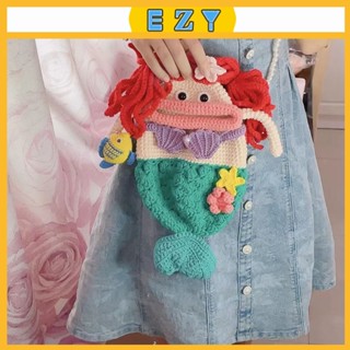 [EZY]臺灣出貨 編織材料包 毛線美人魚手機包 手工手作 毛線DIY 鉤針 鈎織diy材料包 手工毛綫