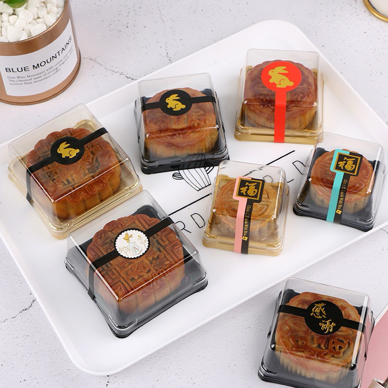 Z🥮台灣現貨🥮《50入方形吸塑盒》杜拜巧克力Q餅 食品級50克80克100克金色黑色殼 蛋黃酥 月餅 廣式月餅 吸塑殼