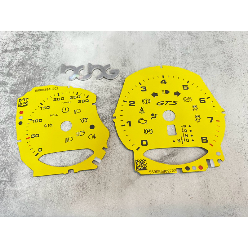 保時捷 英里變公里 北部施工 Porsche 718 Cayman 錶紙 表紙 黃色 質感 儀表板