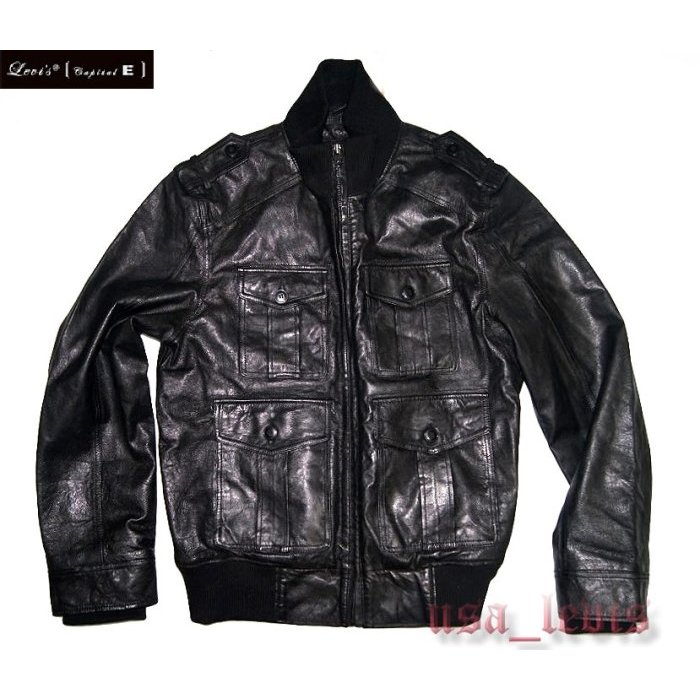 【700美金現貨M號】美國LEVIS CAPITAL E Leather Jacket A-2牛皮立領騎士皮衣飛行夾克