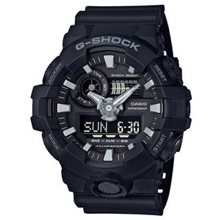 【CASIO】G-SHOCK 經典黑殼銀針大錶徑雙顯運動款 GA-700-1B 200米防水 台灣卡西歐公司貨