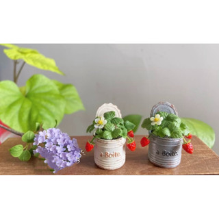 【預購】微縮 手作 草莓盆栽 🍓植物 盆栽 娃娃屋 袖珍模型 迷你玩具 裝飾 廚房 食玩 盒玩 小布 azone 芭比