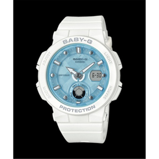 CASIO 卡西歐 BABYG 海洋風情 雙顯女錶 橡膠錶帶 白X藍 (BGA-250-7A1 ) [秀時堂]