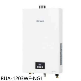 林內【RUA-1203WF-NG1】12公升智慧溫控強制排氣熱水器(全省安裝)(7-11商品卡300元)