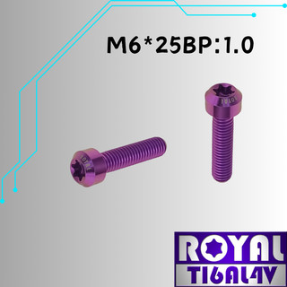 【瘋螺絲】ROYAL 鈦合金螺絲★ M6*25B P:1.0 錐形螺絲★ 64鈦/正鈦/鈦合金螺絲★出貨附發票★皇家紫