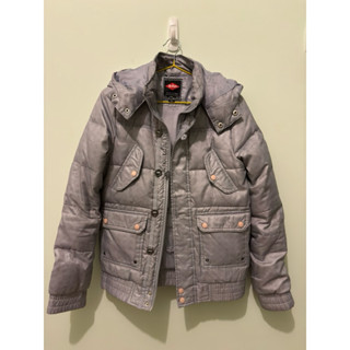 Lee cooper 二手羽絨外套 連帽 可拆 霧灰色